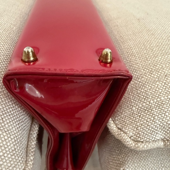 Vintage Red Patent Leather Handbag 10.5 X 13.5 - Picture 7 of 17